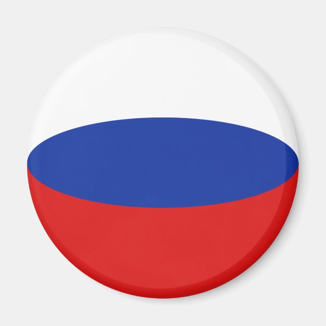 Imán de bandera rusa ojo de pez (Frente)