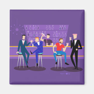 Imán de bar gay retro