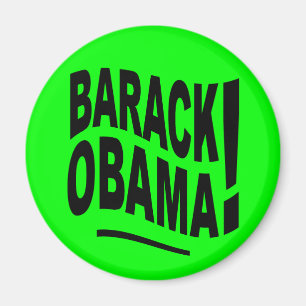 Imán de Barack Obama de la verde lima