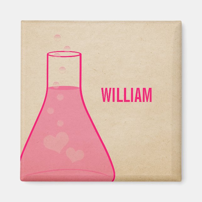 Imán de Beaker caprichoso, rosa (Frente)