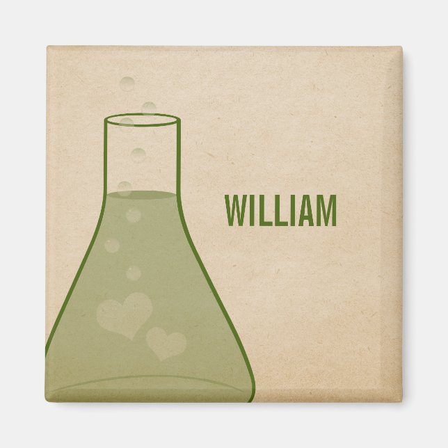 Imán de Beaker caprichoso, verde (Frente)