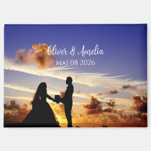 imán de boda con nombre personalizado foto persona