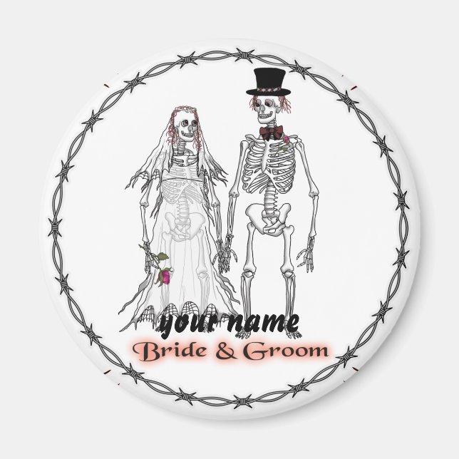 Imán de boda de esqueleto (Frente)
