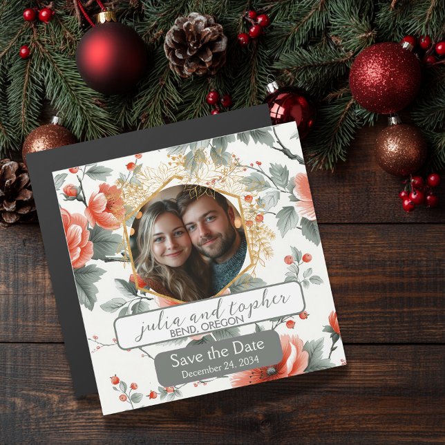 Imán de boda encantador de Navidad rojo y blanco (Subido por el creador)