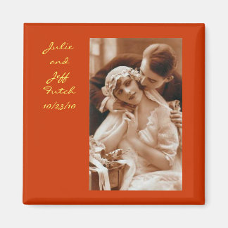 imán de boda fotográfico vintage