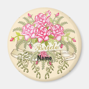 Imán de boda Novia Rosa