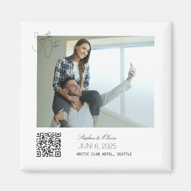 Imán de boda para guardar la fecha con foto person (Frente)