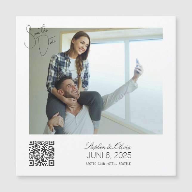 Imán de boda para guardar la fecha con foto person (Anverso)