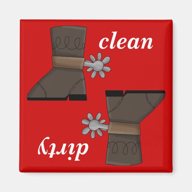 Imán de botas y puros occidentales para lavaplatos (Frente)