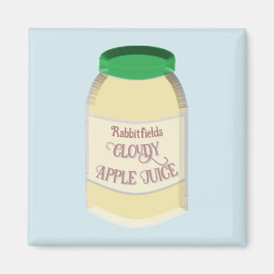 Imán de botella de zumo de manzana nublado