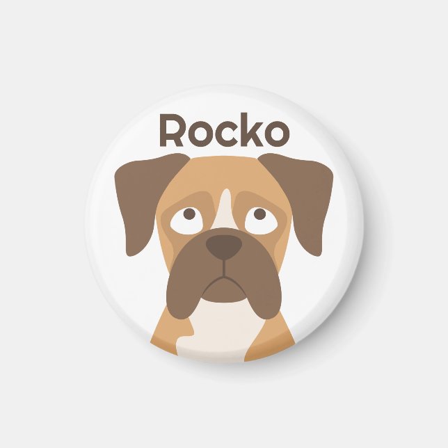 Imán de boxer personalizado, nombre personalizado  (Frente)