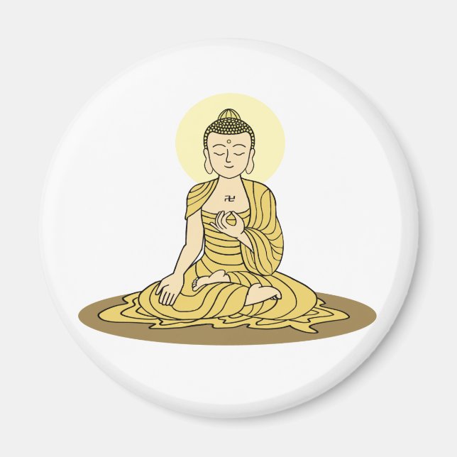 imán de Buda de Serenity Dorado (Frente)