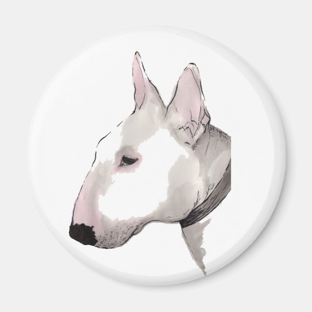 imán de bull terrier en inglés (Frente)