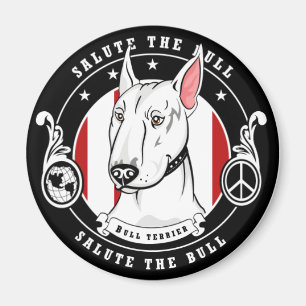 Imán de bull terrier redondo