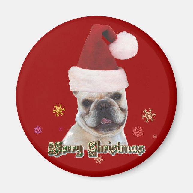 imán de bulldog francés para navidades (Frente)