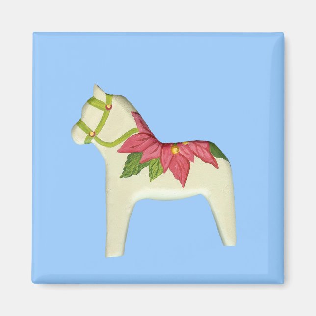Imán de Caballo Dala Poinsettia (Frente)