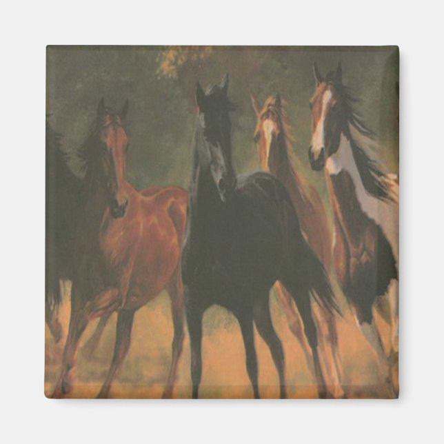 Imán de caballos salvajes (Frente)
