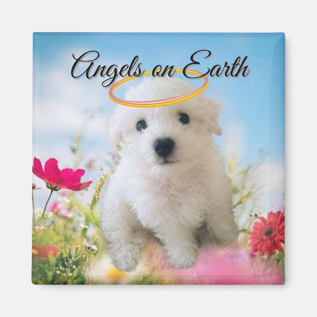 Imán de cachorro ángel (Frente)