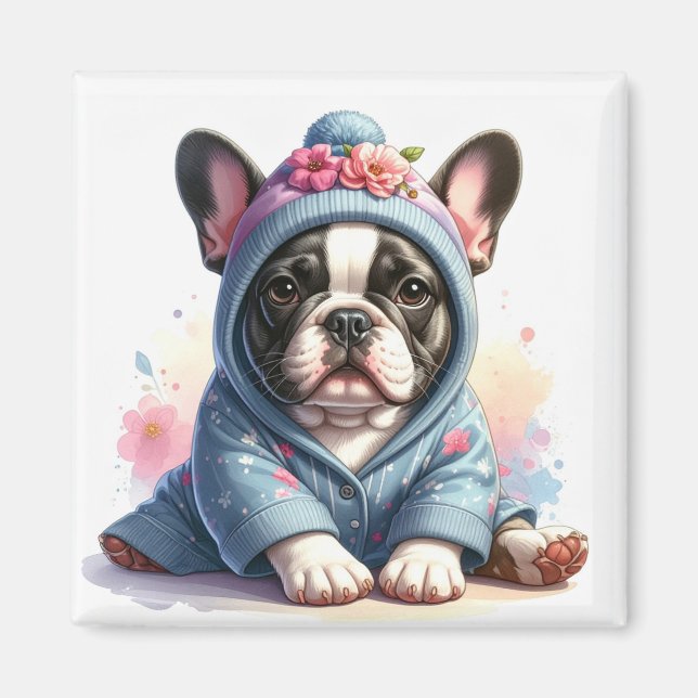 Imán de cachorro de Bulldog Francés lindo (Frente)