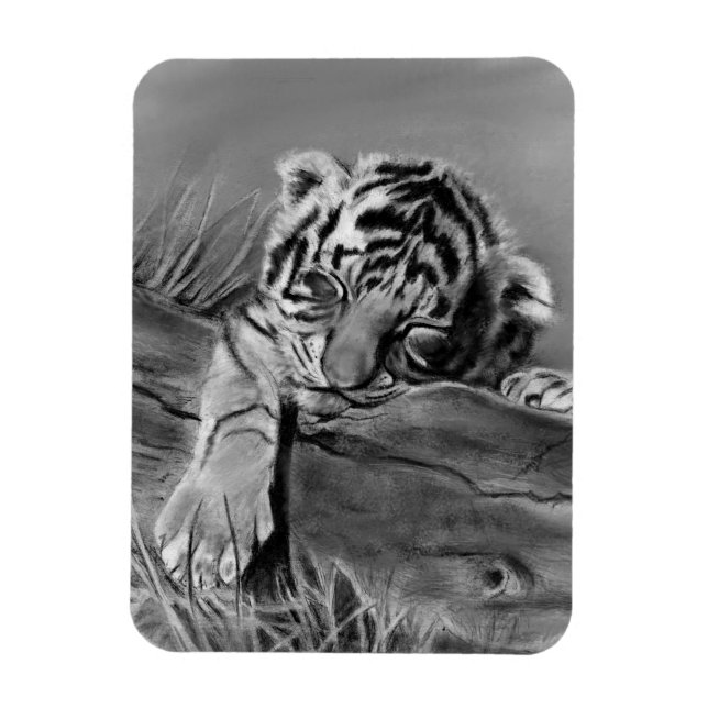 Imán de cachorro de tigre (Vertical)