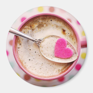 Imán de café de corazón dulce