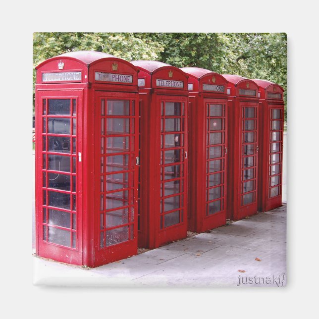 imán de caja de teléfono rojo (Frente)