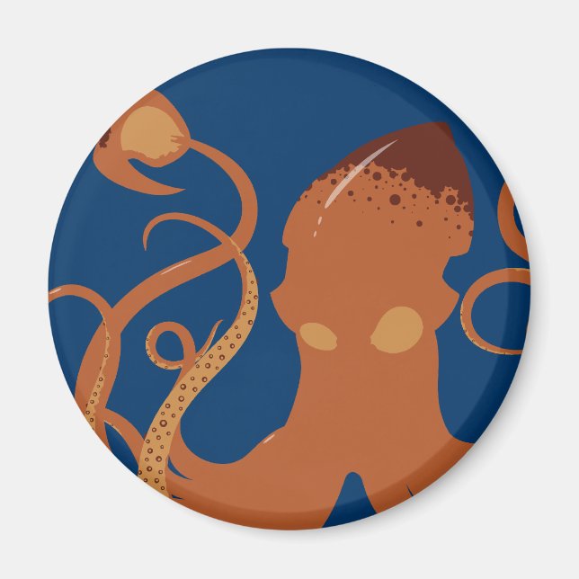 Imán de calamar gigante vectorial (Frente)