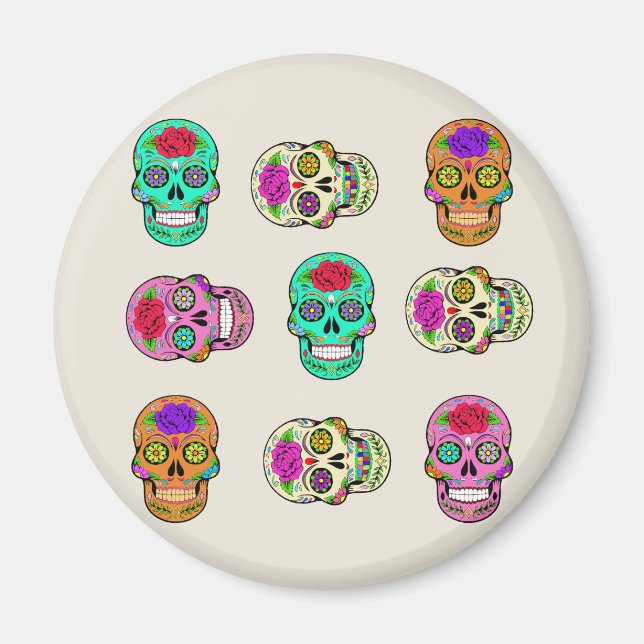 Imán de Calaveras de Azúcar (Frente)