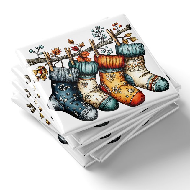 Imán de calcetines de Navidad | Imán de Navidad (Christmas Stockings Magnet | Christmas Magnet by PiggyPrint Sticker. by PiggyPrint Sticker. )