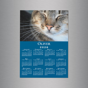 Imán de calendario 2026 con foto de mascota person