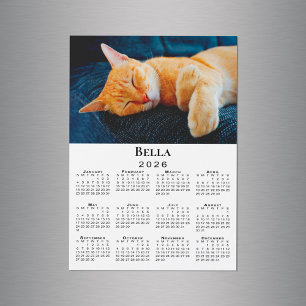 Imán de calendario 2026 con foto y nombre personal