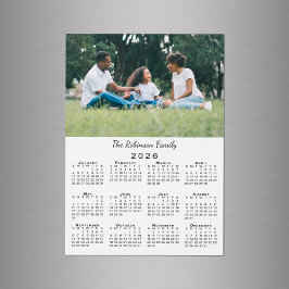 Imán de calendario 2026 con nombre y foto personal