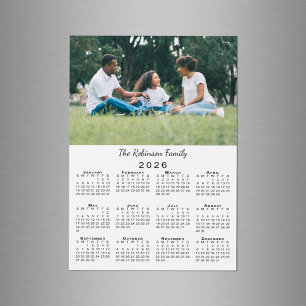 Imán de calendario 2026 con nombre y foto personal