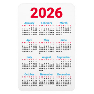 Imán de calendario 2026 | Tema: colores de la band