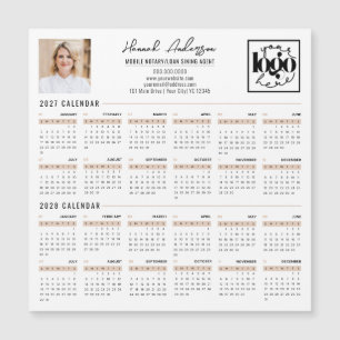 Imán de calendario 2027 - 2028 con logotipo empres