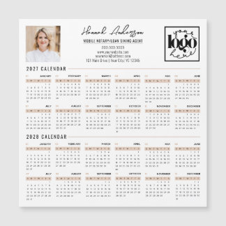 Imán de calendario 2027 - 2028 con logotipo empres