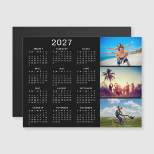 Imán de Calendario 2027 Collage de Fotos Personali