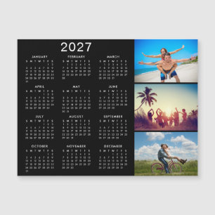 Imán de calendario 2027 con collage de fotos perso