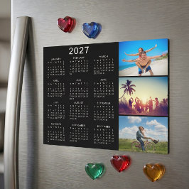 Imán de calendario 2027 con collage de fotos perso