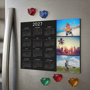 Imán de calendario 2027 con collage de fotos perso