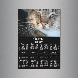 Imán de calendario 2027 con nombre de foto de masc