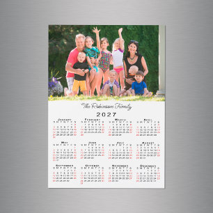 Imán de calendario 2027 con nombre y foto personal