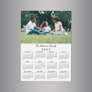 Imán de calendario 2027 con nombre y foto personal