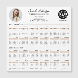 Imán de calendario 27 y 28 de negocio personalizad