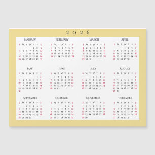 Imán de calendario anual completo de oro blanco 20