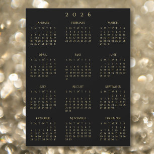 Imán de calendario anual de oro negro del año comp