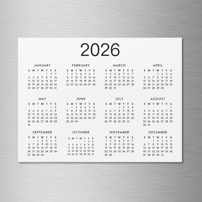 Imán de calendario clásico en blanco y negro 2024 (Subido por el creador)