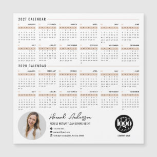 Imán de calendario de empresa 27-28 con logotipo e