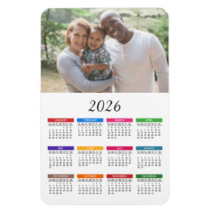 Imán de Calendario de Fotos Personalizado Colorido