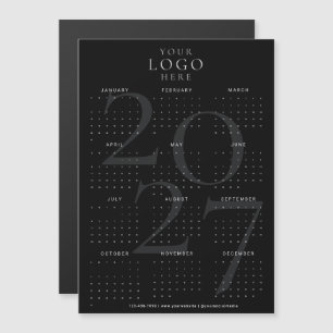 Imán de calendario de negocios logo negro minimali